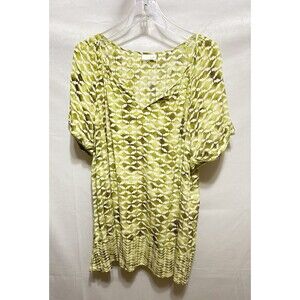 J.Jill Womens XL Green Short Sleeve Lightweight‎ Rayon Top